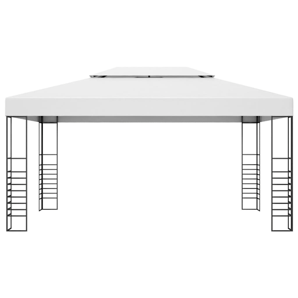 vidaXL Paviljong med ljusslinga LED 4x3x2,7 m vit Vit