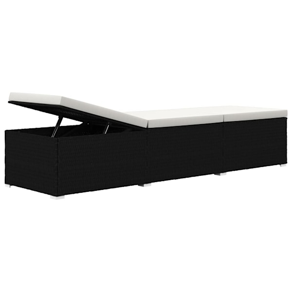 vidaXL Solsängar och sidobord 3 delar konstrotting svart Svart