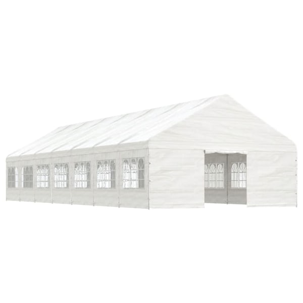 vidaXL Paviljong med tak vit 15,61x5,88x3,75 m polyeten Vit