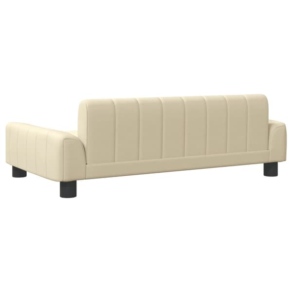 vidaXL Barnsoffa gräddvit 90x53x30 cm tyg Kräm