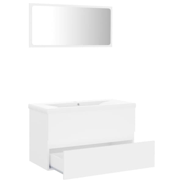 vidaXL Badrumsmöbler set vit konstruerat trä Vit
