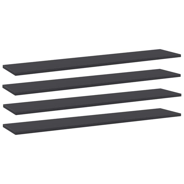 vidaXL Hyllplan 4 st grå 100x20x1,5 cm konstruerat trä grå