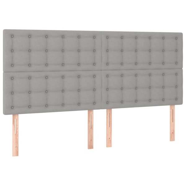 vidaXL Sänggavel LED ljusgrå 160x5x118/128 cm tyg Grå