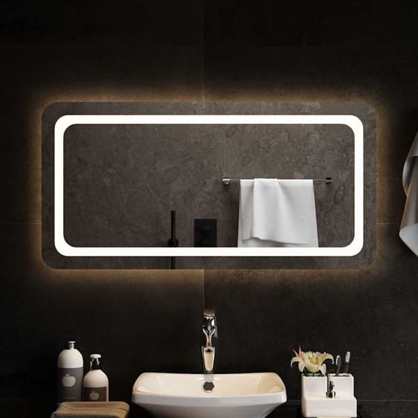 vidaXL Badrumsspegel LED 100x50 cm Transparent