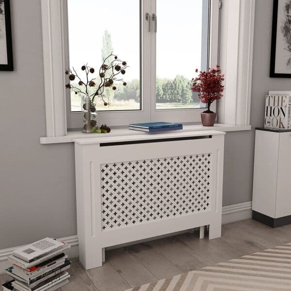 vidaXL Elementskydd vit 112x19x81,5 cm MDF Vit