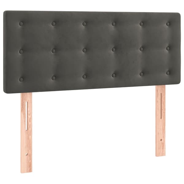 vidaXL Ramsäng med madrass mörkgrå 100x200 cm sammet Grå