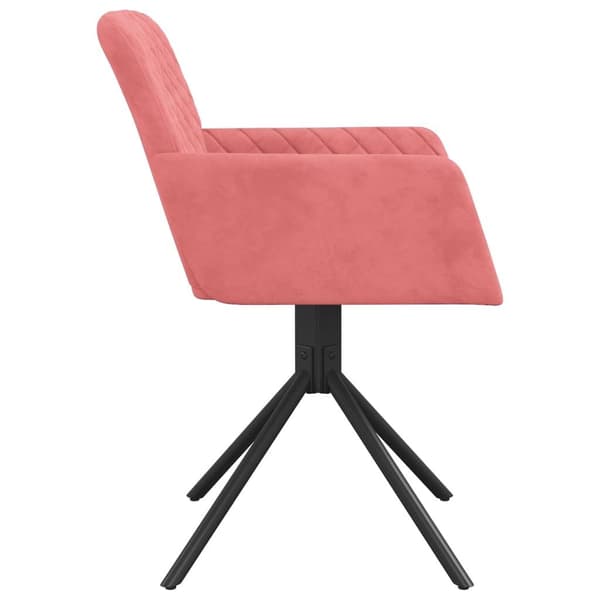 vidaXL Snurrbara matstolar 2 st rosa sammet Rosa
