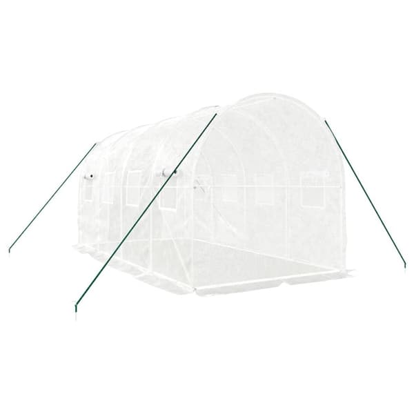 vidaXL Växthus med stålram vit 8 m² 4x2x2 m Vit
