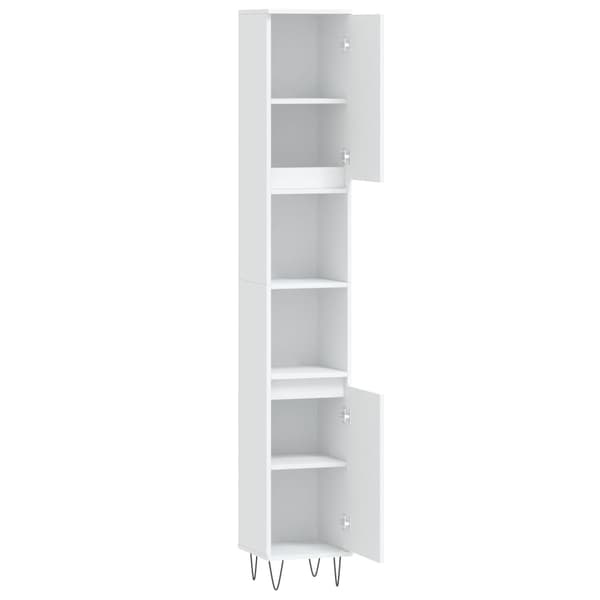 vidaXL Badrumsskåp vit 30x30x190 cm konstruerat trä Vit