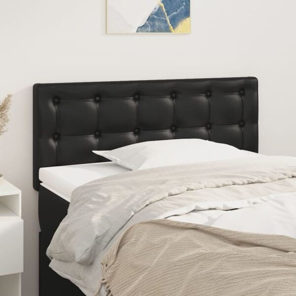 vidaXL Sänggavel svart 90x5x78/88 cm konstläder Svart
