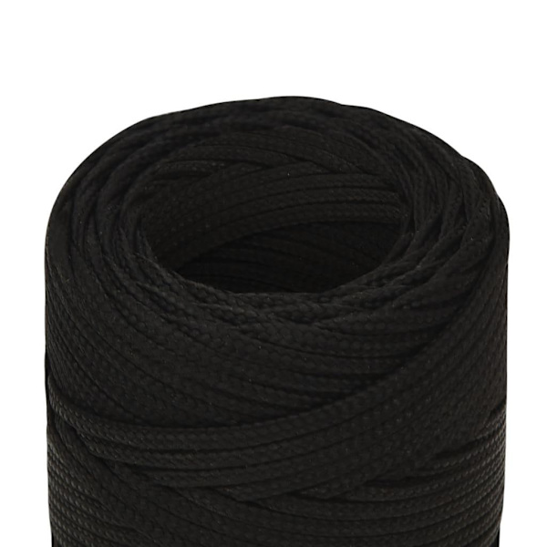 vidaXL Rep svart 2 mm 100 m polyester