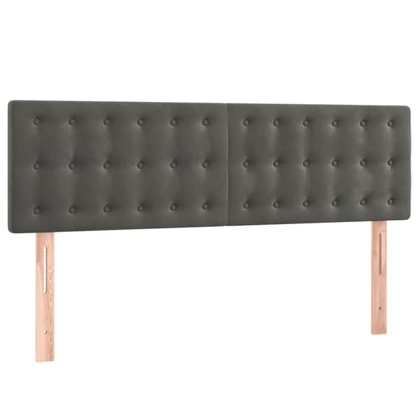 vidaXL Ramsäng med madrass mörkgrå 140x190 cm sammet Grå