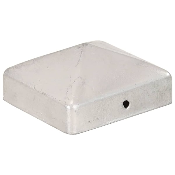 vidaXL Stolphattar pyramid 6 st galvaniserad metall 71x71 mm Silver