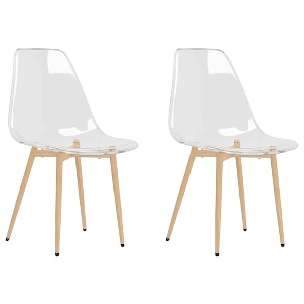 vidaXL Matstolar 2 st genomskinlig PET Transparent