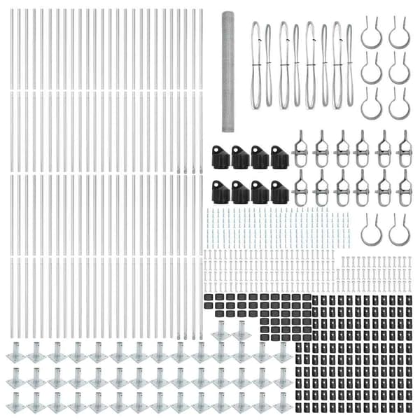 vidaXL Hexagonal stängsel med betongfundament 100 x 1,6 m Silver Mesh Silver
