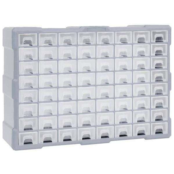 vidaXL Sortimentskåp med 64 lådor 52x16x37,5 cm grå