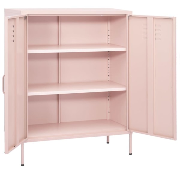 vidaXL Förvaringsskåp rosa 80x35x101,5 cm stål Rosa