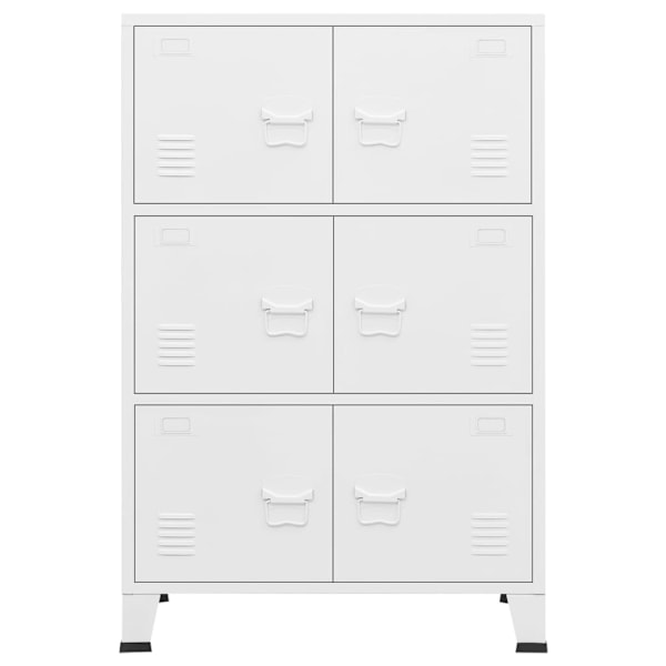 vidaXL Industriellt förvaringsskåp vit 75x40x115 cm metall Vit
