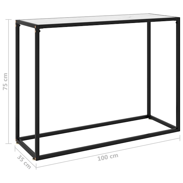vidaXL Konsolbord vit 100x35x75 cm härdat glas Vit