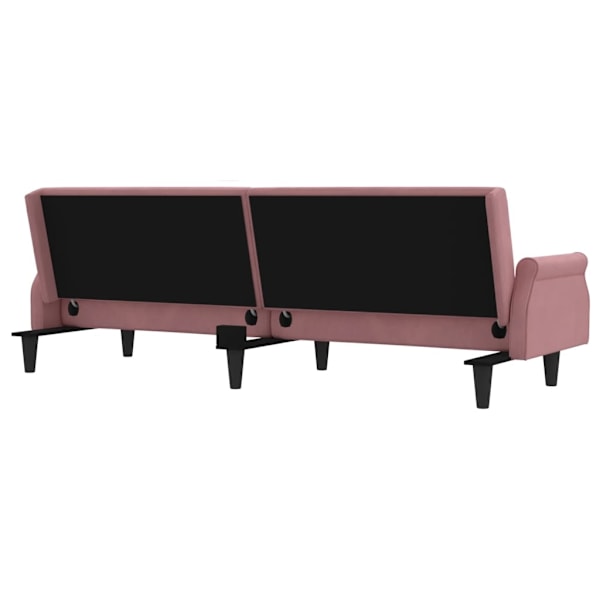 vidaXL Bäddsoffa med armstöd rosa sammet Rosa