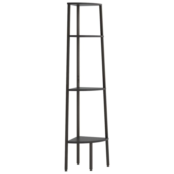 vidaXL Hörnhylla 4 hyllplan svart 45,5x31,5x150 cm Svart