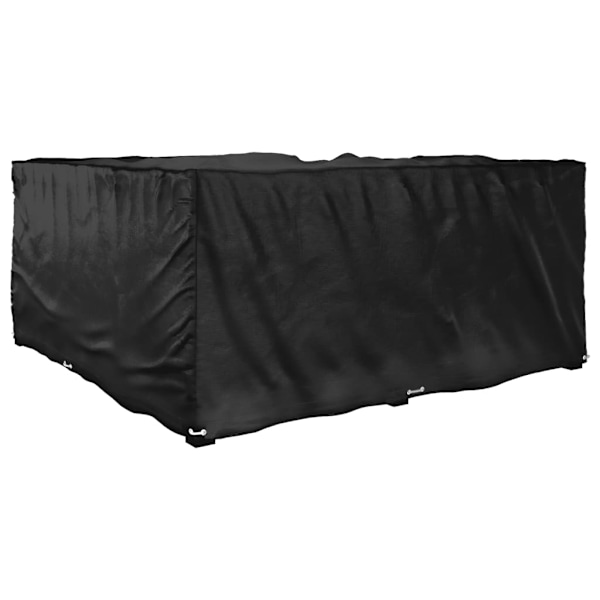 vidaXL Överdrag för utemöbler 16 ölj. 215x215x90cm L-format Svart