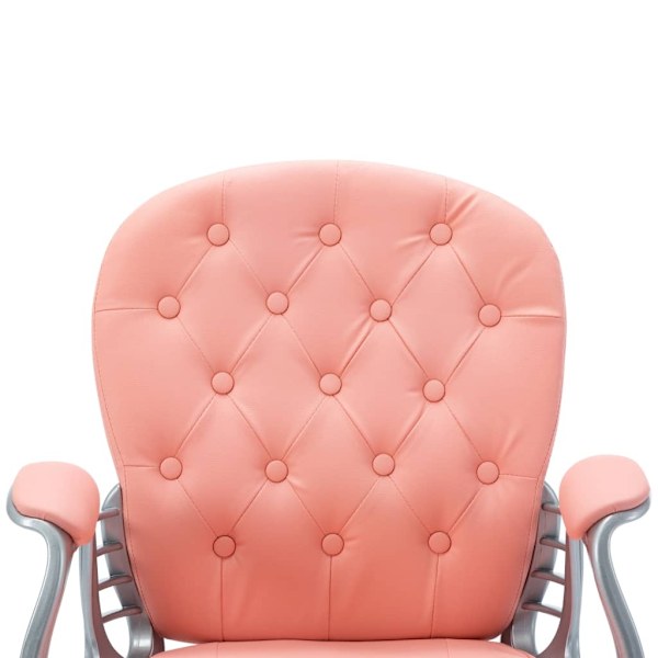 vidaXL Kontorsstol snurrbar rosa konstläder Rosa