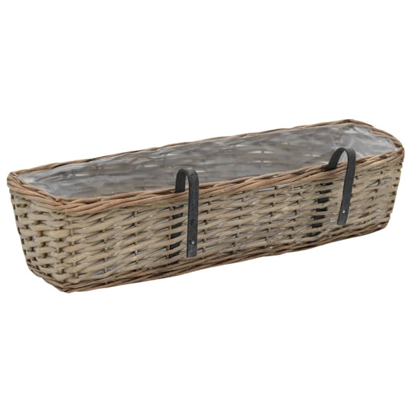 vidaXL Balkonglåda 2 st korg med PE-foder 60 cm Brun