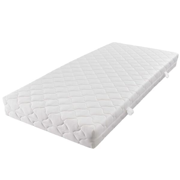 vidaXL Madrass med tvättbart överdrag 200 x 180 17 cm Vit