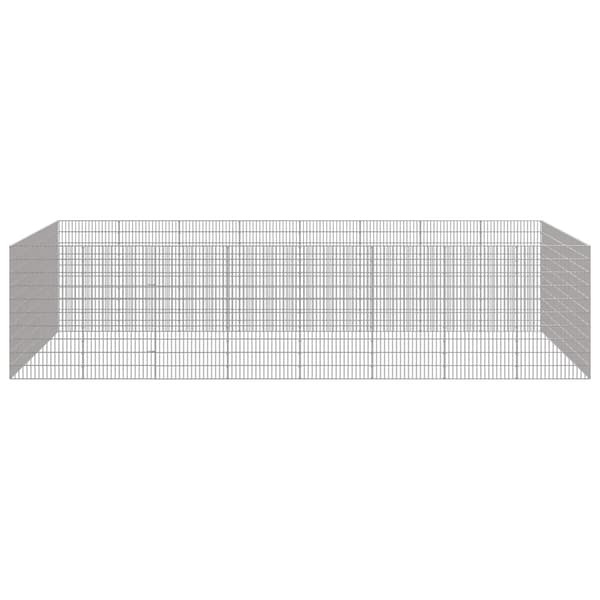 vidaXL Husdjursbur 24-panel 54x100 cm galvaniserat järn Silver