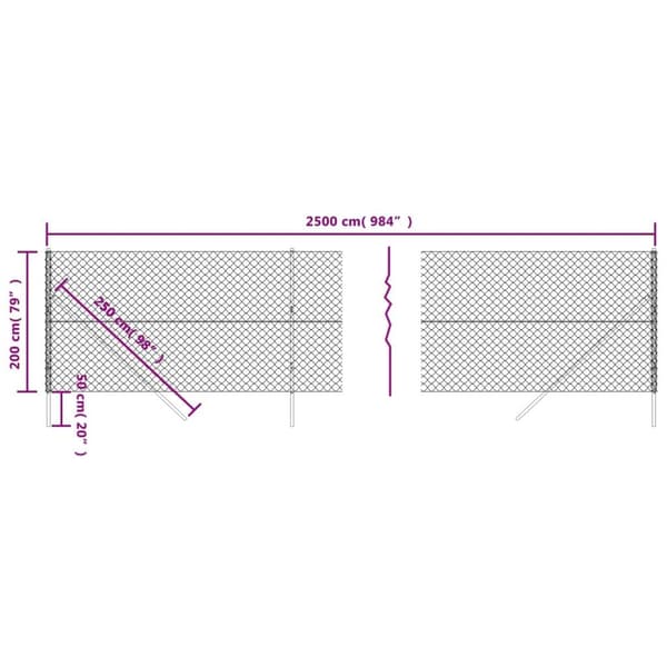 vidaXL Gunnebostängsel grön 2x25 m Grön