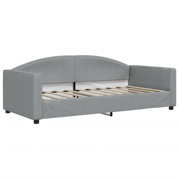 vidaXL Dagbädd med madrass ljusgrå 90x190 cm tyg Grå