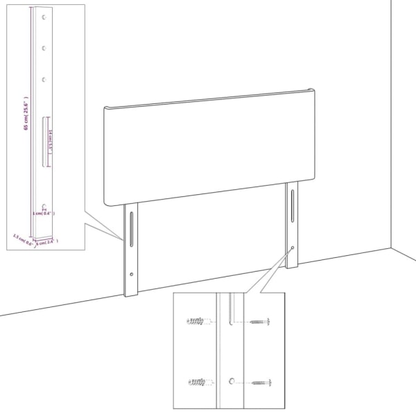 vidaXL Huvudgavlar 2 st blå 100 x 5 x 78/88 cm tyg Blå