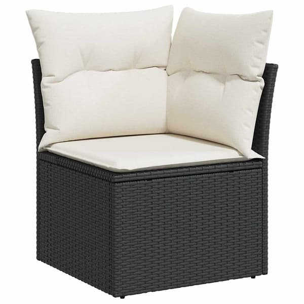 vidaXL Soffset 9 st Svart konstrotting Svart