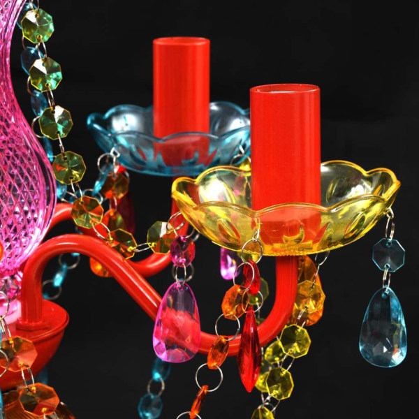 vidaXL Takkrona med kristaller 5 glödlampor flerfärgad multifärg