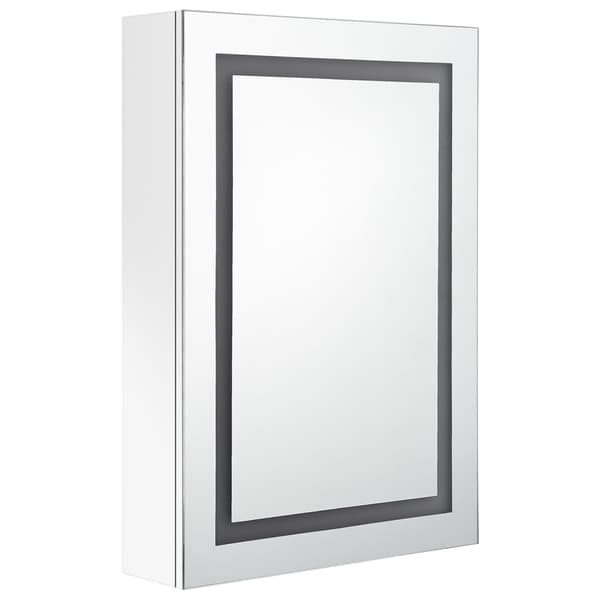 vidaXL Spegelskåp med LED blank vit 50x13x70 cm Vit