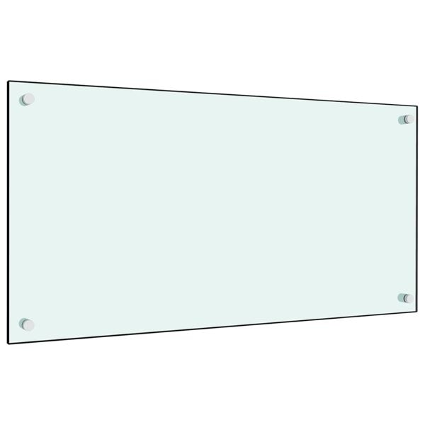 vidaXL Stänkskydd vit 80x40 cm härdat glas Vit