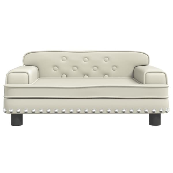 vidaXL Barnsoffa gräddvit 70x45x30 cm konstläder Kräm