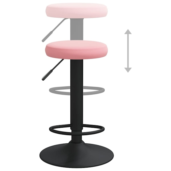 vidaXL Barstolar 2 st rosa sammet Rosa
