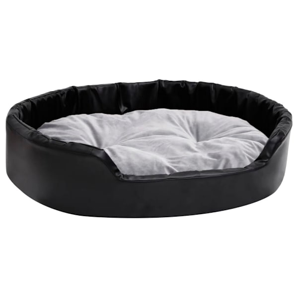 vidaXL Hundbädd svart och grå 90x79x20 cm plysch och konstläder Svart