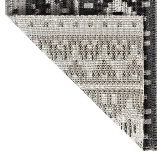 vidaXL Utomhusmatta plattvävd 115x170 cm mörkgrå grå