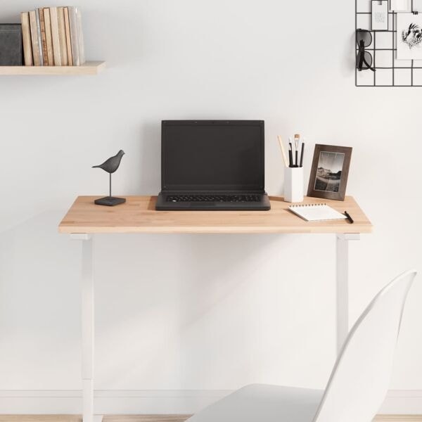 vidaXL Bordsskiva 80x40x1,5 cm rektangulär massivt bokträ Brun