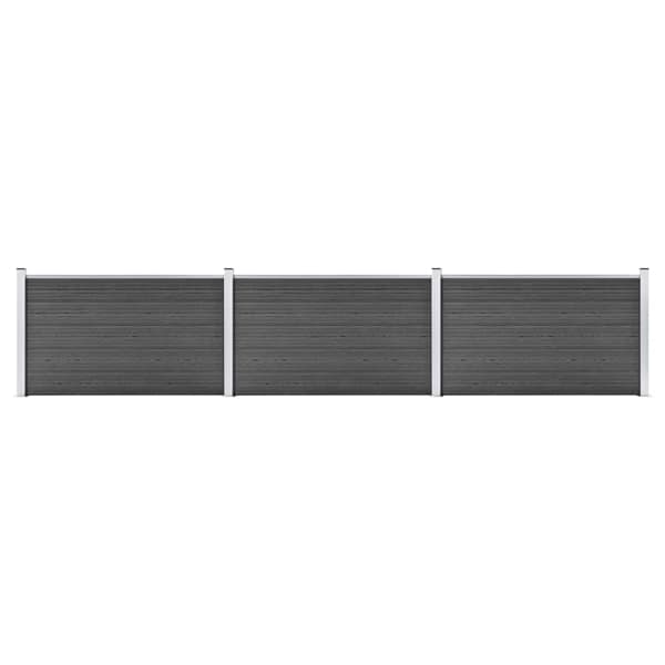 vidaXL Staketpaneler WPC 526x105 cm svart Svart