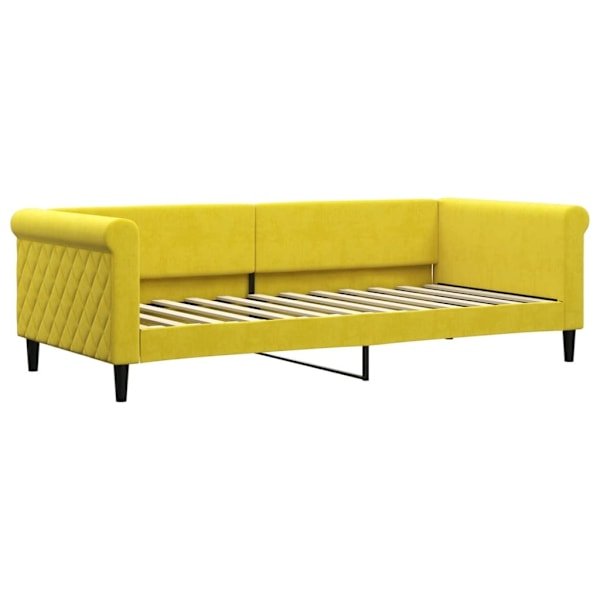vidaXL Dagbädd utdragbar gul 90x200 cm sammet Gul