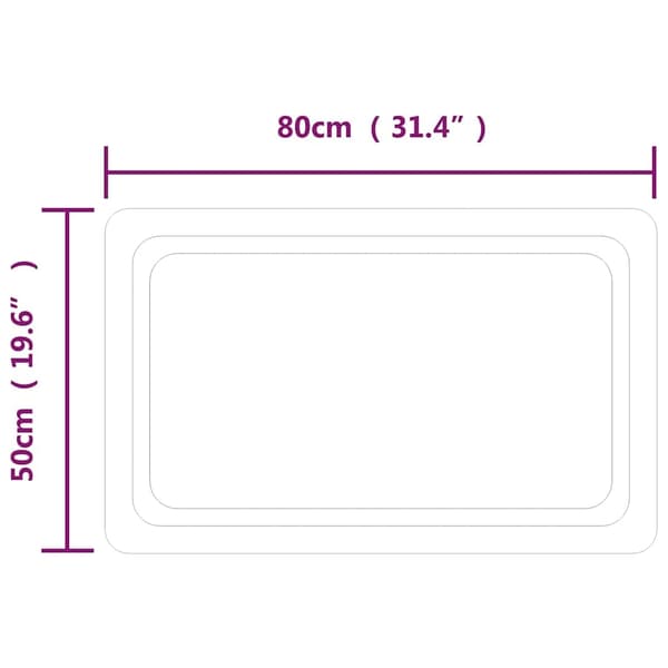 vidaXL Badrumsspegel LED 80x50 cm Transparent