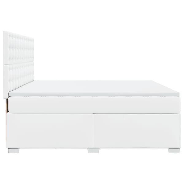 vidaXL Ramsäng med madrass vit 180x200 cm konstläder Vit