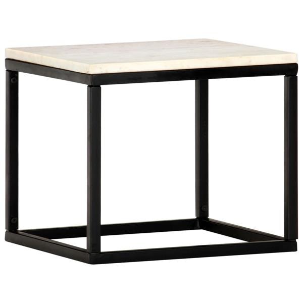 vidaXL Soffbord vit 40x40x35 cm äkta sten med marmorstruktur Vit