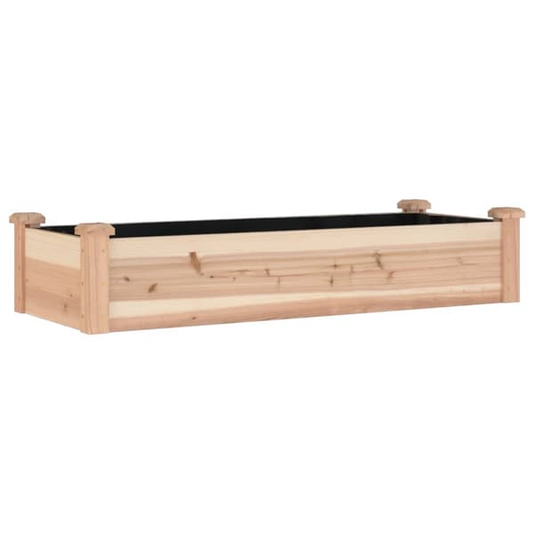 vidaXL Odlingslåda med foder 120x45x25 cm massivt granträ Brun