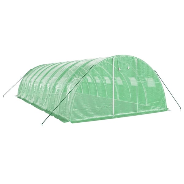 vidaXL Växthus med stålram grön 32 m² 8x4x2 m Grön