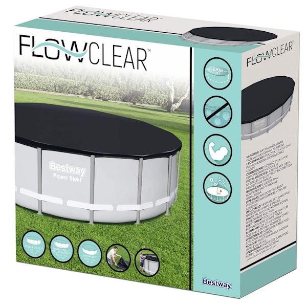 Bestway Poolöverdrag Flowclear 488 cm Antracit